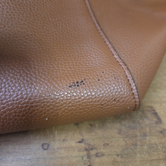 Large Chocolate Brown Faux Leather Tote Bag - Picture 8 of 13